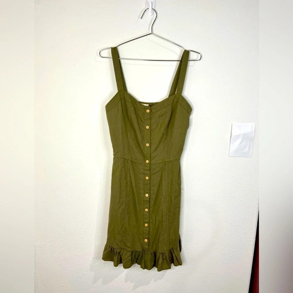 🆕 Angel Kiss Green Button Down Dress - Picture 2 of 8